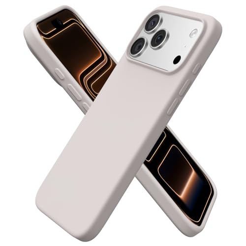 Image of ORNARTO Compatible with iPhone 17 Pro Max Case 6.9 inch, Slim Liquid Silicone 3 Layers Soft Gel Rubber Shockproof Protective Cover with Anti-Scratch Microfiber Lining-Stone Gray