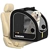 PAWZIDEA Collapsible Dog Travel Crate Portable Dog Crate for Car Soft Sided Kennel for Medium and Large Dogs Pop Up Metal Frame Seatbelt Headrest Strap 4 Door Pet Cage for Travel Outdoor Use