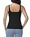 Foucome Nursing Tank Tops for Breastfeeding Square Neck Nursing Camisoles Yoga Workout Shirt with Built in Bra Black, M
