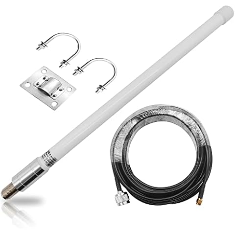 Tenmory 1090MHz 978MHz Dual Band ADS-B Antenna N-Type Female Outdoor 5dBi Fiberglass Antenna + 25ft N-Male to SMA-Male Extension Cable Cover