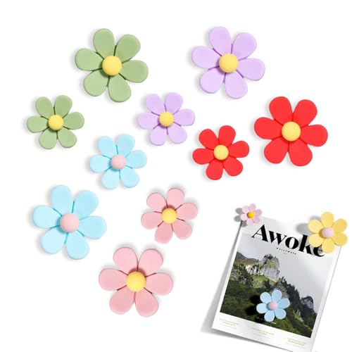 Image of Flower Fridge Magnets，Cute 3D Refrigerator Magnets for Office Kitchen Locker(Large*5+Middle*5)