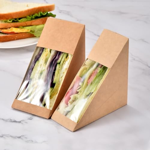 Boîte sandwich triangle kraft pour protéger vos repas sans risque de glissement
