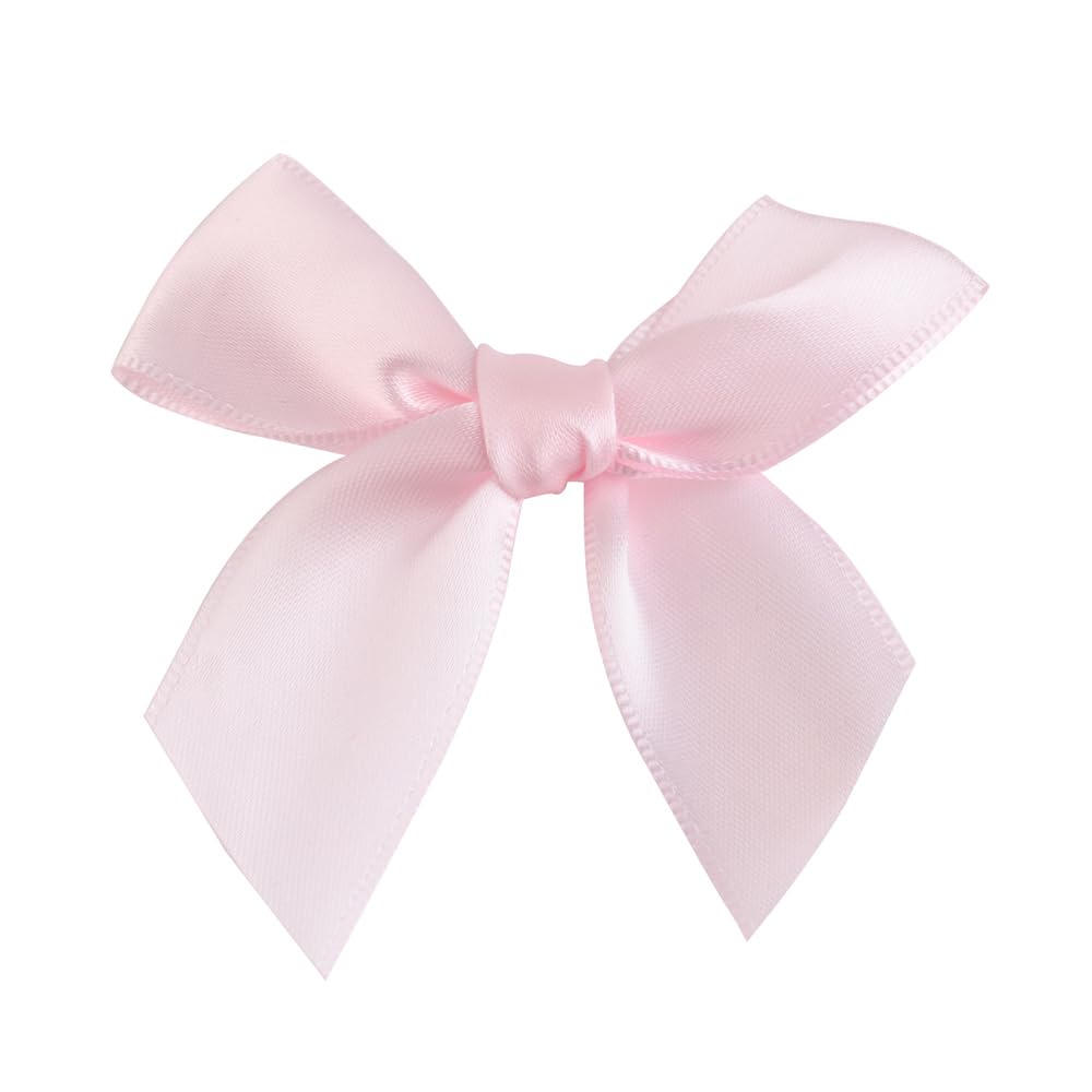 LATEAU Ribbon Bows 50PCS Ribbon Bows Small Size Polyester Satin Ribbon Wedding Bow Flower DIY Craft Decoration(Pink)