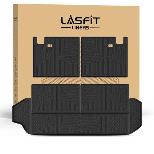 Image of LASFIT Cargo Mat for Toyota 4Runner 2025-2026 (Only Fit 7-Seats) | All Weather Custom Fit Anti-Slip Pet Friendly Easy Clean TPE Trunk & Backrest Mats for 6th Gen 4Runner, Black