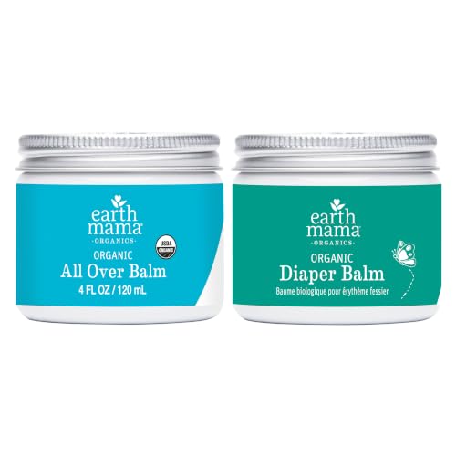 Earth Mama Organic - All Over Balm 4 oz + Diaper Balm 4oz