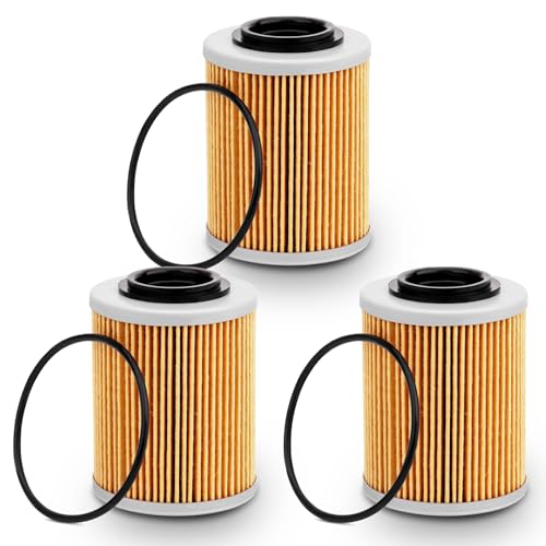 FHSJXR 3PCS 420956123 Oil Filter 420956120 for Can Am Maverick X3 Max Turbo R RR DS RS XRC XMR XRS XDS DPS 2017-2023, Ryker STD 600 900 ACE Sea-Doo Ski-Doo Spark 2 Up 3 Up SBT, 420256188 with O-Rings