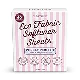 Fabric Softener Sheets for Washer | Natural Laundry Softener Sheets for Washer | Fragrance Free, Hypoallergenic, Safe for Sensitive Skin | Plastic-Free, Eco Friendly | 60 Loads