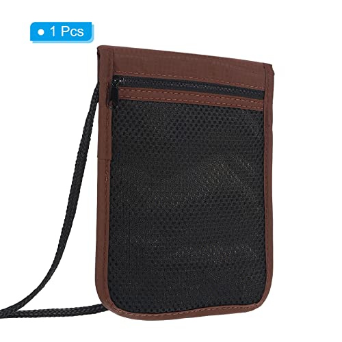 Image of PATIKIL Neck Wallet, Passport Holder Neck Pouch RFID Blocking Waterproof Neck Travel Wallet for Women & Men, Brown