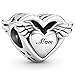 Price comparison product image Pandora Passions Mum heart with wings sterling silver charm