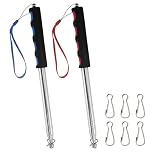 KSVFTB Telescopic Flag Pole, Telescopic Pole for Tour Guides and Teachers, Flagpole with 2 Poles and 6 Clips, Extends from 27cm to 200cm