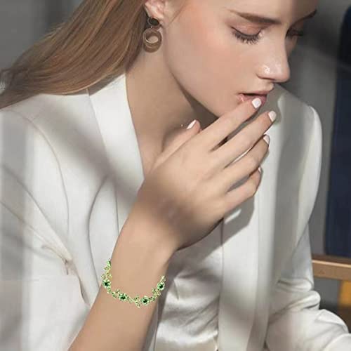 Flower Leaf Crystal Pendant Necklace Dangle Earrings Link Bracelet Bride Bridesmaid Jewelry Sets for Women Wedding Party3