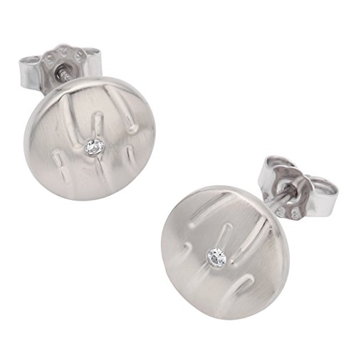 Preisvergleich Produktbild Liebe² Damen-Ohrstecker 925 Silber gebürstet Zirkonia weiß Brillantschliff - 4007972372889