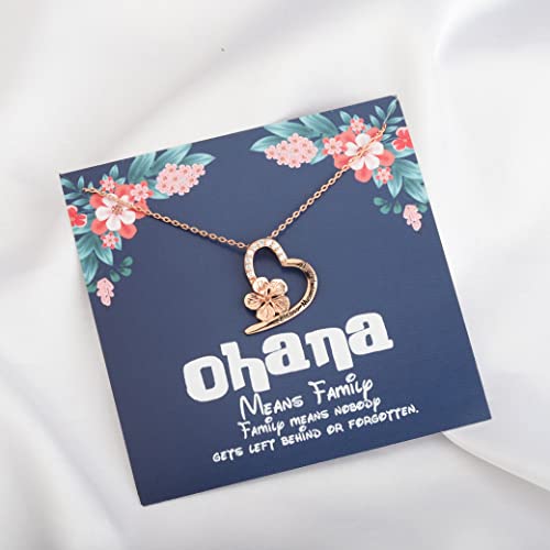 FOTAP Ohana Family Hawaiian Flower Necklace - Gift for Reunion, Trip or BBF4