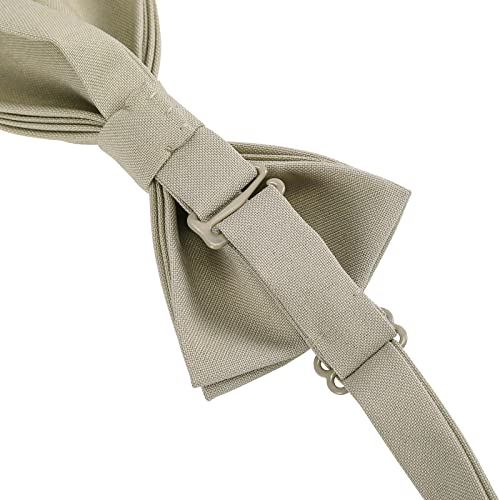 WELROG Klassische gebundene Fliege Kids & Men’Formal Solid Tuxedo Gabardine Einstellbare Fliege Krawatte für Erwachsene & Kinder für Hochzeitsfeier Ausgefallene Plain Bowties (Khaki)