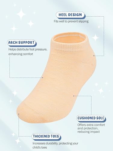 URATOT 24 Pairs Kids' Low Cut Socks - Boys' or Girls' Half Cushion Athletic Ankle Socks2
