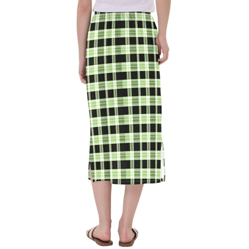 Womens Casual Elastic Midi Half Skirt Spring Slit Midi Skirt3