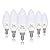 Simba Lighting LED Candelabra Light Bulbs B11 (C37) Candle Shape E12 Base (6 Pack) | Decorative 7W 60W Replacement 110V, 120V for Chandelier, Ceiling Fan, PC Cover, Non-Dimmable, Daylight 5000K