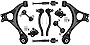 10pc Front Suspension Kit - Lower Control Arms + Lower Ball Joints + Sway Bar End Links + Inner and Outer Tie Rod Ends - 2006-2011 for Honda Civic Lower Control Arm kit 1.8L Models Only