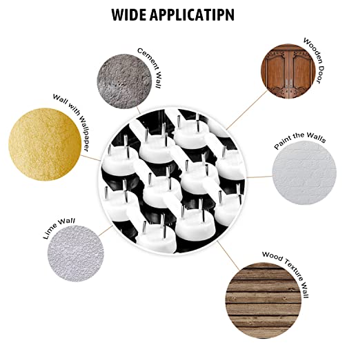 Image of Nails For Hanging Pictures,Picture Hooks Hardwall Hangers for Hardware Concrete Wall Hooks Invisible Nail Hangers Non-Trace Wall Picture Hanger No Damage Stucco 0.98 inch x 0.59 inch (L*W)(20pcs,0.98 inch x 0.59 inch