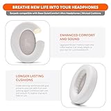WC PadZ QC Ultra – Upgraded Replacement Earpads Compatible With Bose QuietComfort Ultra Gen 1 & Gen 2 by Wicked Cushions | Enhanced Comfort, Thickness & Durability | White Smoke - Image 4