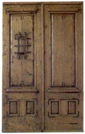 Traditional Authentic Mexican Cedar Double Door 8 (Rectangular Top) with Hinges, Handle and Jamb