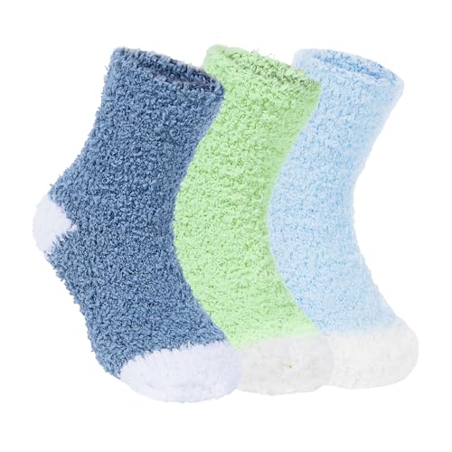Zando Toddler Fuzzy Socks Baby Soft Slipper Socks for Kids Winter Socks Comfy Fluffy Socks for Girls Christmas Socks