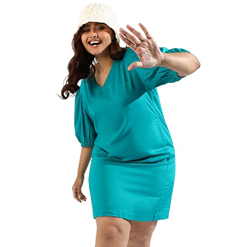 Image of Instafab Plus Women's Multicolour Printed Midi Length Short Sleeve Regular Fit Wrap Dress for Casual Wear | Modern Clothing Dress Crafted with Comfort Fit for Everyday Wear, 3XL