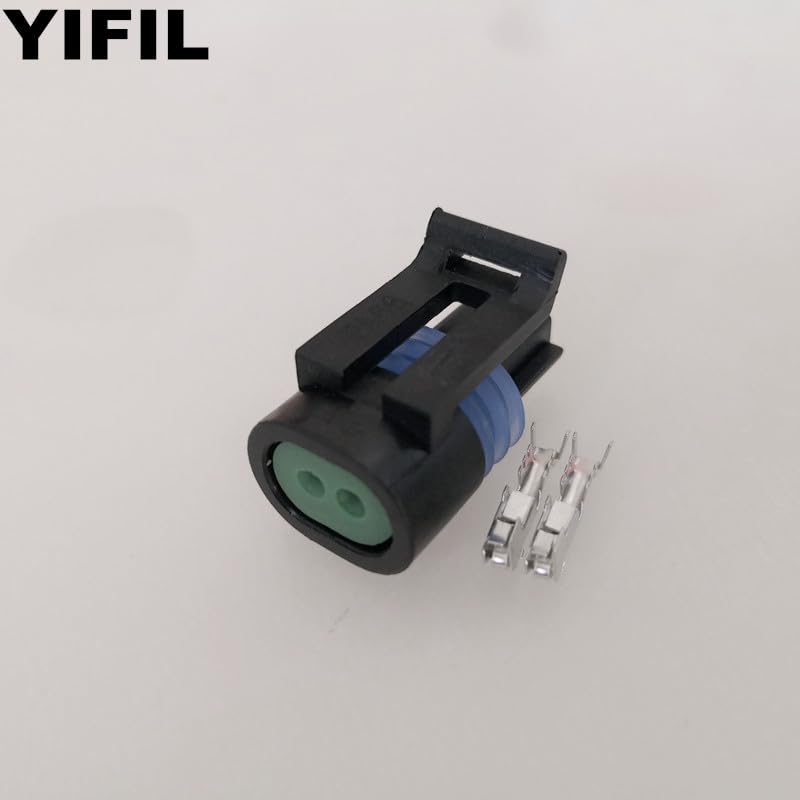 10pcs/lot 2 Pin/Way Manifold Intake Air Temp IAT MAT ACT Sensor Car Weatherproof Plug-in Connector Terminal for Delphi 12162197 - (Color Name: 100pcs)