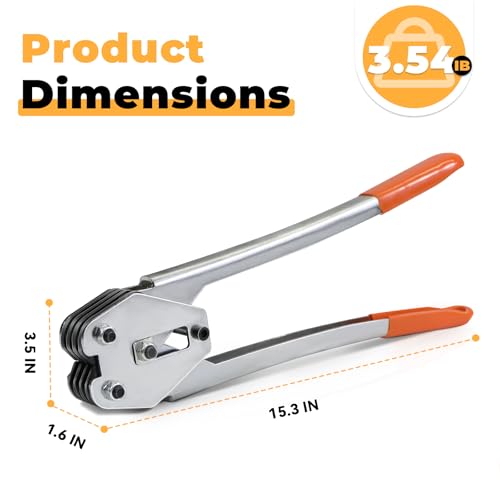 Image of Strapping Sealer /Crimper for 1 /2 inch Polypropylene (PP) Strapping Band Manual Banding Tool with 15 inch Extended