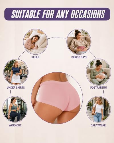 Image of Womens Boyshorts Underwear Seamless Boxer Briefs Full Coverage Soft Stretch Boxer Shorts For Women 4 Pack
