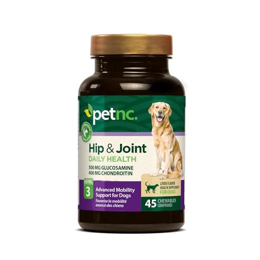 Petnc Level-3 Hip & Joint Health Supplement for Adult Dogs (45 Count), 500mg Glucosamine, 400mg Chondroitin, 50mg MSM, & 6mg Hyaluronic Acid, Includes Vitamin C & Manganese, Liver Flavor