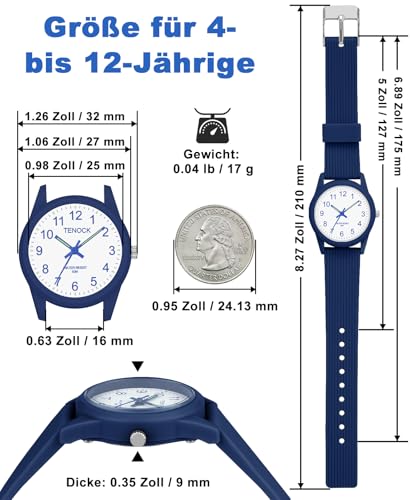 Image of Kids Analog Watch Waterproof Learning Time for Boys Girls Ages 4-12 | Soft Band, Easy to Read, Big Numbers,Simple Style, Sport, Swimming, Playing, Daily Wear, Ideal Gift for Birthday