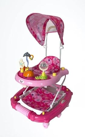 MOMMAS BABY 4 in 1 Walker MB143 /Musical Walker / Walker Rocker / Handle WALER / Canopy Walker (Pink)