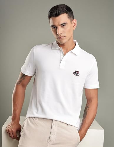 Image of Tommy Hilfiger Solid Regular-Fit Cotton Polo T-Shirt