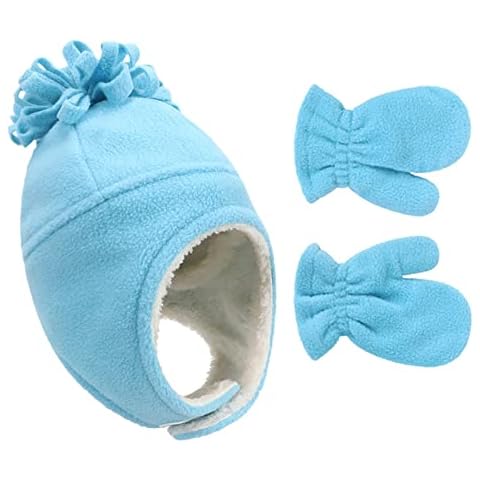 Children's Boys Beanie Hat and Tube Scarf Winter Loop Scarf Set Warm Stretchy Fleece Warm Hat Boys Warm Winter Beanie Hat for Women Spring Autumn Winter, light blue, M Cover