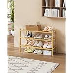Kitsure Bamboo Wooden Shoe Rack for Closet - Stackable Shoe Organizer with Modular Structure, Space-Saving Shoe Shelf for Entryway, Living Room, Bedroom, 26.8" x 11" x 18.9", Natural - Image 5
