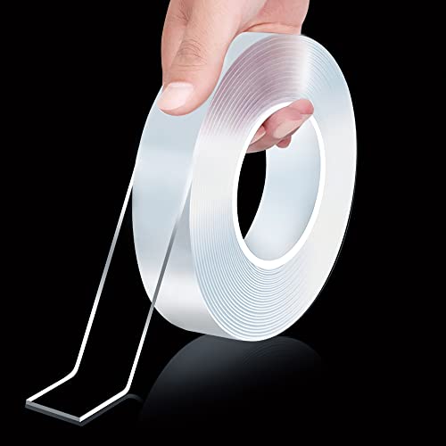 Two Sided Sticky Tape Heavy Duty Mounting Tape, Double Sided Tape for Wall Hanging Poster Tape 2 Sided Tape Adhesive Tape for Wall Removable Double Stick Tape Clear Double Sided Tape 16.5FT PANIDANO