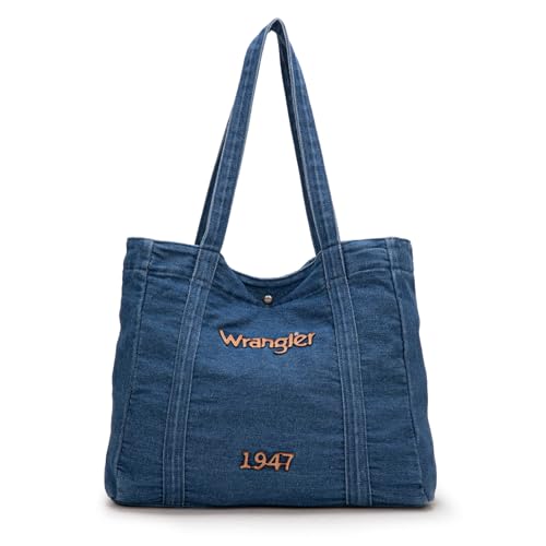 Montana West x Wrangler Denim Tote Bag Retro Jean Hobo Bag Casual Shoulder Purses for Work Travel WG291-8317JN
