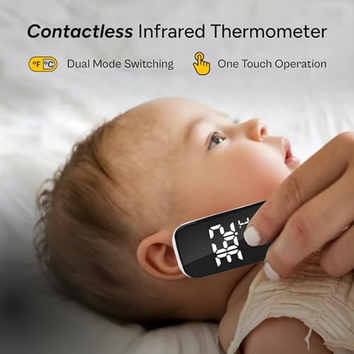 Image of Tata 1mg Contactless Infrared Thermometer | Forehead, Ear & Object Temperature | 1-Second Fast Reading | Fever Alarm | Backlit Display | Medical Device