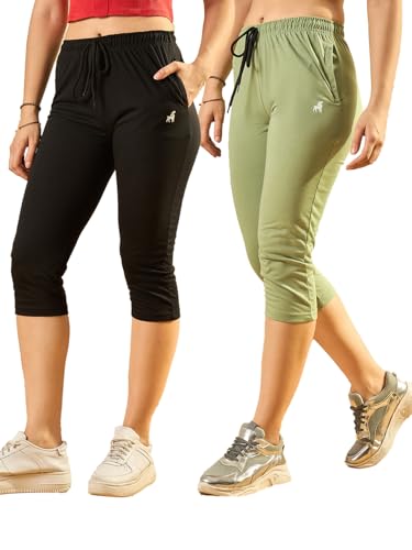 Image of Modeve Women Solid Cotton Blend Capri for summer|| Summer Wear