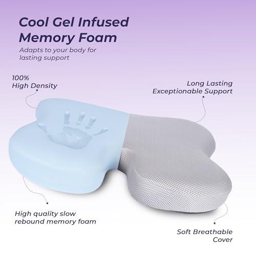 Image of Billebon Ultimate Car Wedge Seat Cushion | Premium Memory Foam Cushion with Coccyx Tailbone Cutout | Helps Relieve Hip| Tailbone & Lower Back Pain | Supports Weight Up to 100 kg - Grey (Pack of 2)