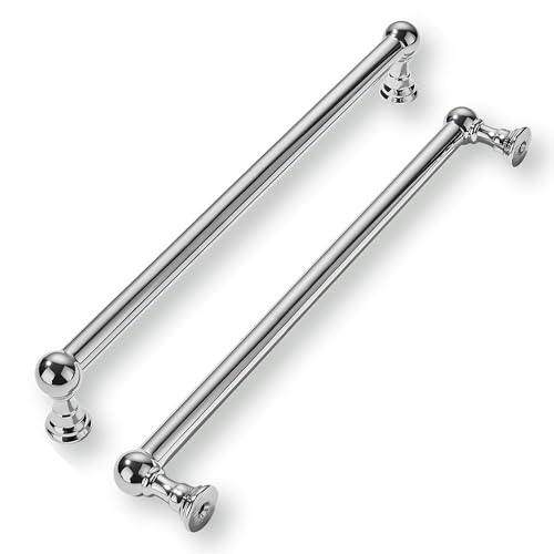 khtumeware 5 Pack 12 Inch Hole Center Polished Chrome Cabinet Pulls Heavy Duty Solid Cabinet Handles cabinets Dressers Kitchens Handles Bathroom cabinets