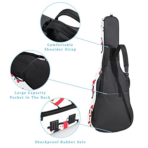 Housse de guitare imperméable Oxford avec motif pingouin dans un chapeau de Père Noël avec bandoulière réglable - Les Beatles, Paul McCartney, John Lennon, RIngo Starr, George Harrison Housse de guitare imperméable Oxford avec motif pingouin dans un chapeau de Père Noël avec bandoulière réglable – Image 4