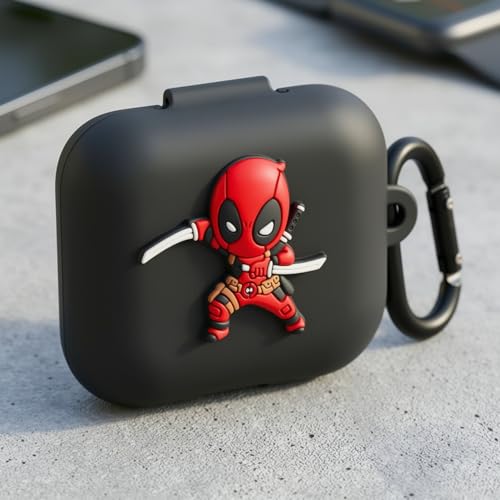 Image of Kapture Soft Silicone Case Compatible With Oneplus Buds 3 Cover, Oneplus Buds 3 Case Cover With Hook, Oneplus Earbuds 3 Case Cover With Silicone 360 Protection Dust & Shockproof, Black