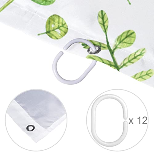 Rideau de douche imperméable coloré feuilles vertes déco salle de bain