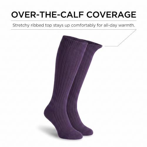 Image of Tipi Toe Women's 3 Pairs Ragg Marled Wool-Blend Boot Socks - Warm Ribbed Over the Calf /Knee High Socks for Winter Comfort