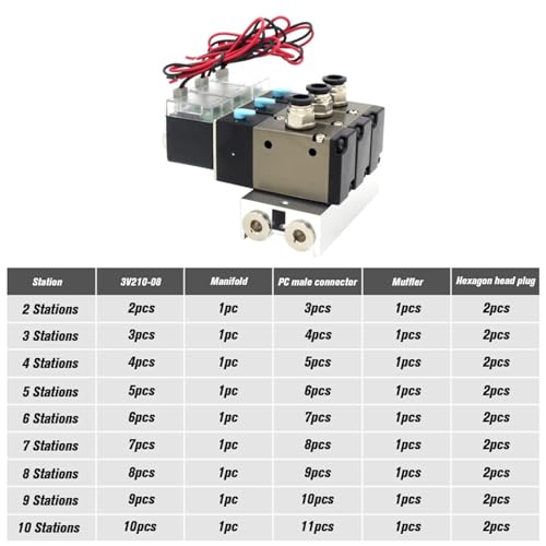 Bloc électrovanne 6 stations DC12V 8mm normalement fermé avec collecteur - 6