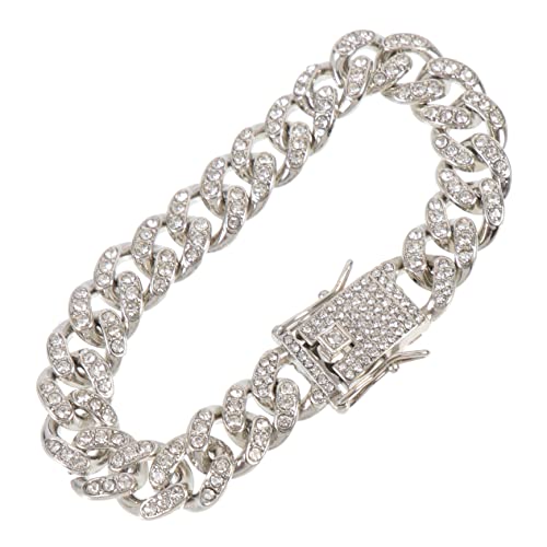 HEALEEP Stylish Pet Chain Dog Collar 20cm Silver Alloy Dog Chain Ornament Dog Chain Decor Neck Chain Ornament