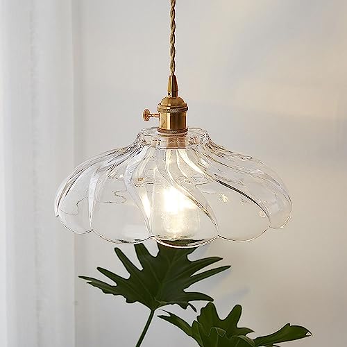 Lámpara colgante vintage de vidrio transparente para isla de cocina 8