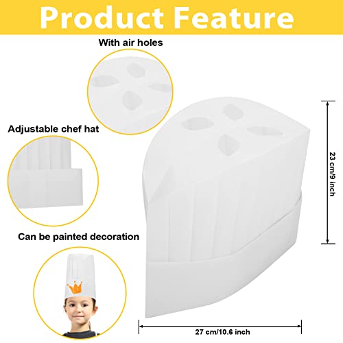 Sntieecr 24 Pieces Kids Apron And Chef Hat Set, Adjustable Kids White Non Woven Fabric Chef Hats Skin-Friendly Child Apron For Kitchen Cooking, Baking, Painting, Training Wear Kid's Size (7 -12 Years) #TOP3